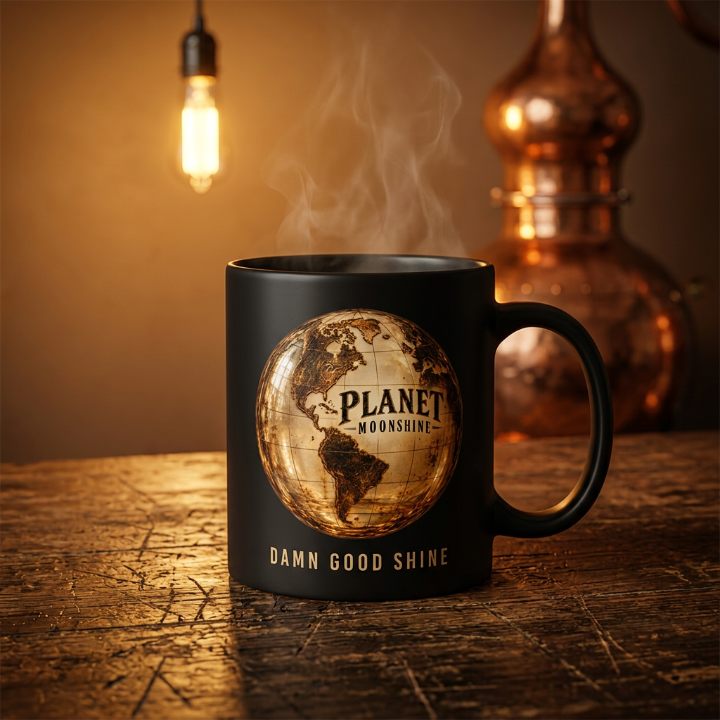 Black Planet Moonshine stoneware mug