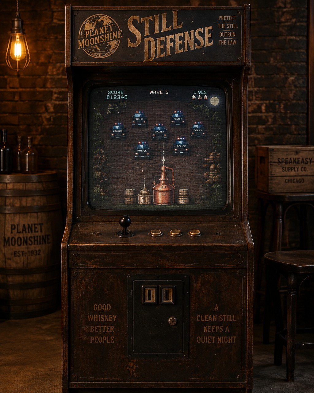 Still Defense arcade cabinet