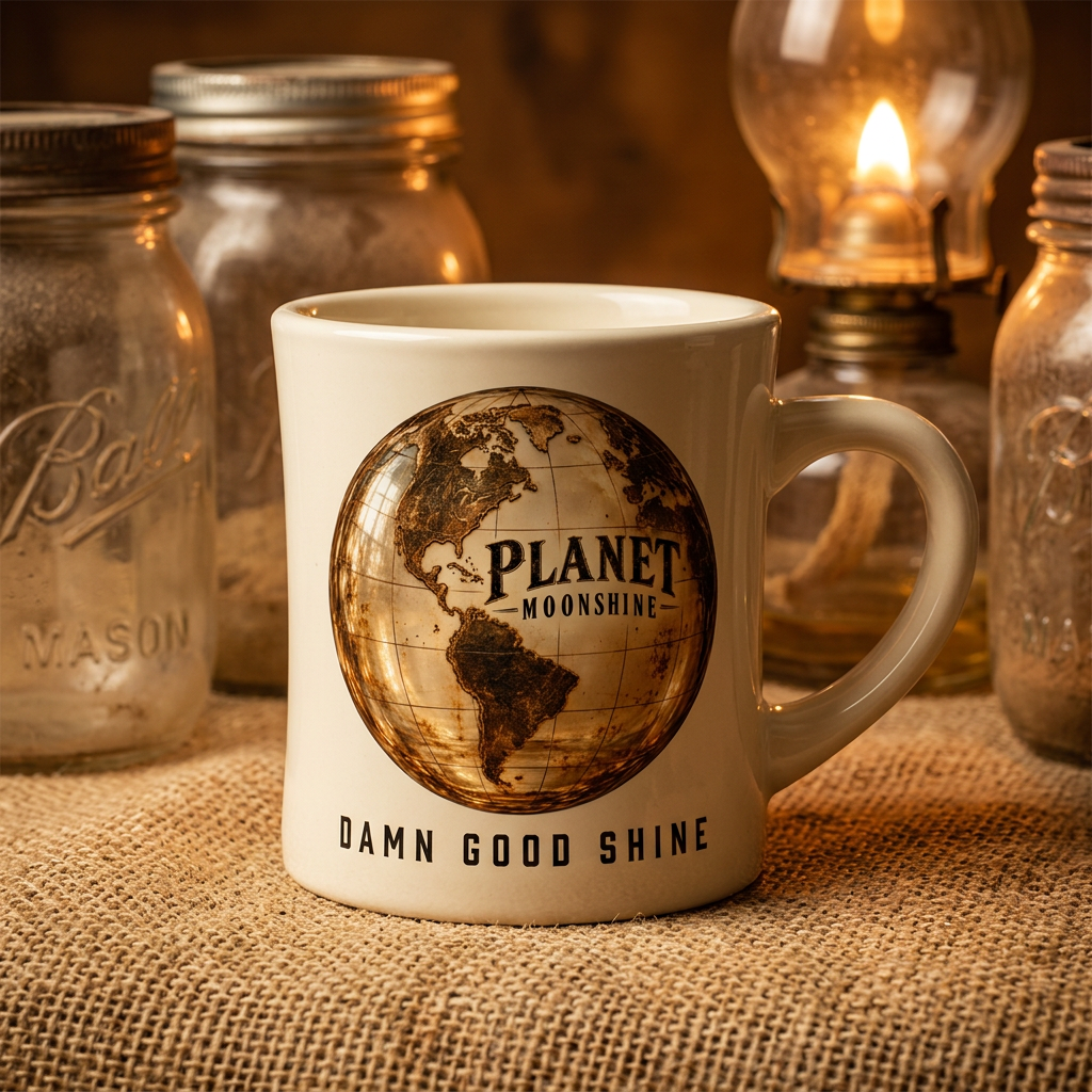 Cream Planet Moonshine stoneware mug