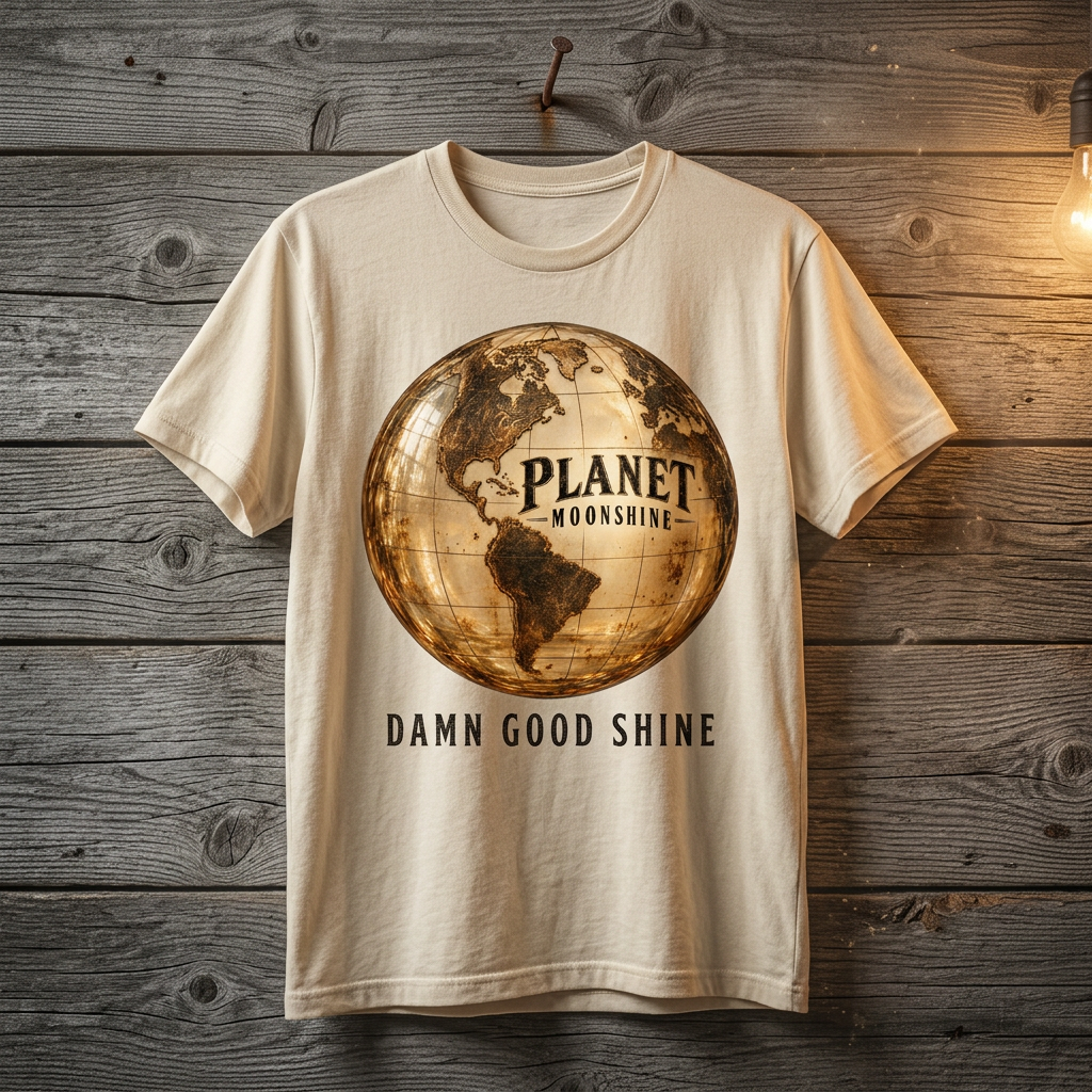 Cream Planet Moonshine globe logo t-shirt