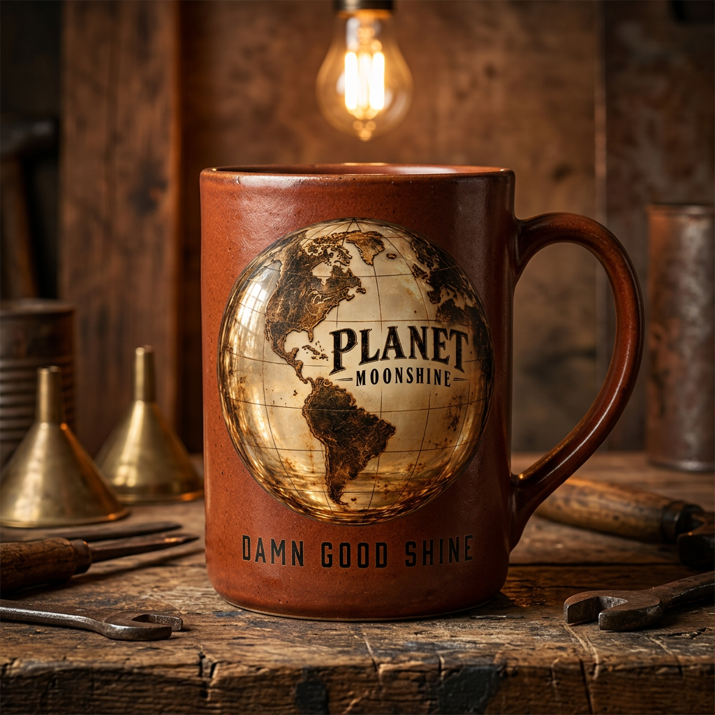 Rust Planet Moonshine stoneware mug