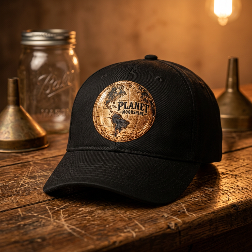 Black Planet Moonshine embroidered cap