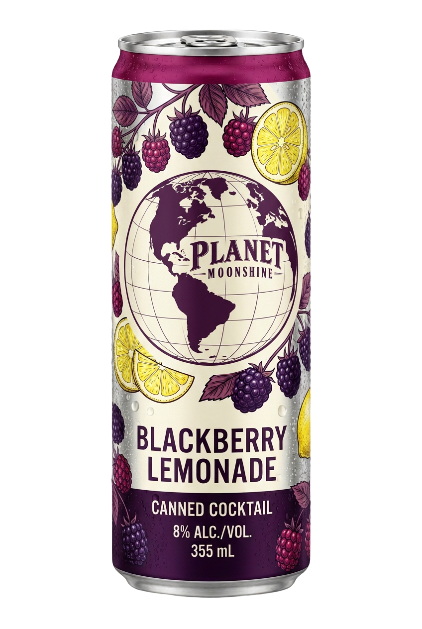 Planet Moonshine Blackberry Lemonade canned cocktail
