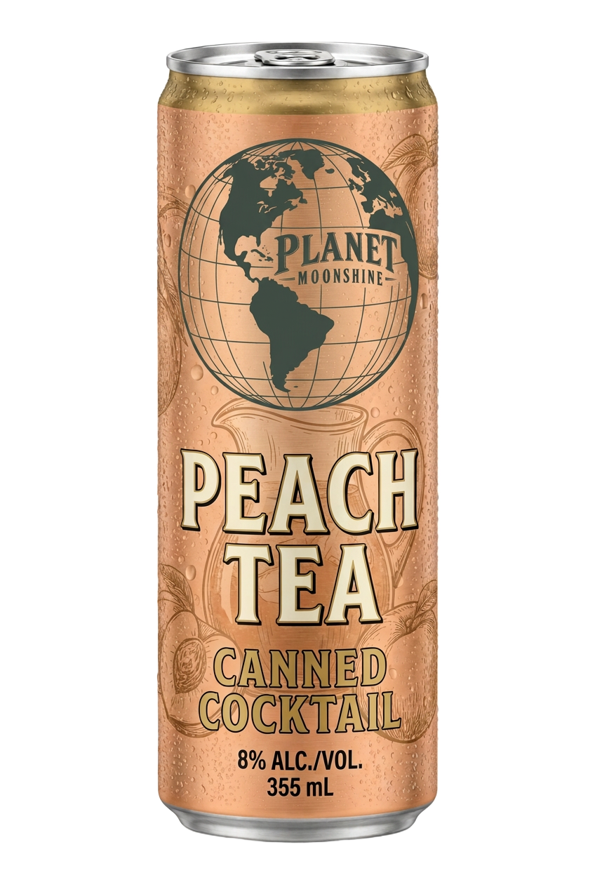 Planet Moonshine Peach Tea canned cocktail